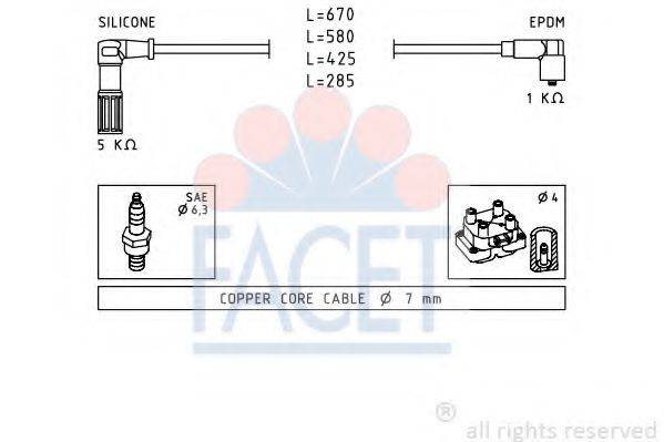 FACET 48655 Комплект проводов зажигания