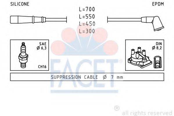Комплект проводов зажигания FACET 4.9789