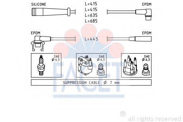 FACET 48801 Комплект проводов зажигания