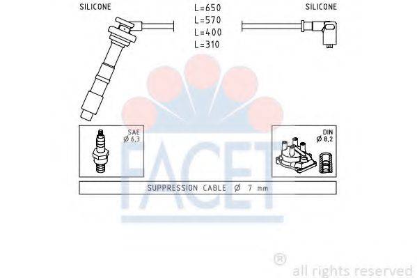 FACET 49658 Комплект проводов зажигания