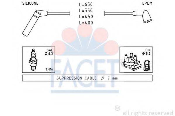 FACET 49753 Комплект проводов зажигания
