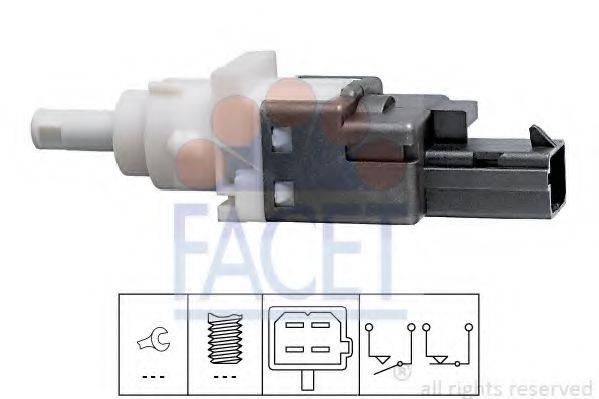 FACET 71161 Выключатель фонаря сигнала торможения; Выключатель, привод сцепления (Tempomat)