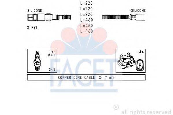 FACET 49643 Комплект проводов зажигания