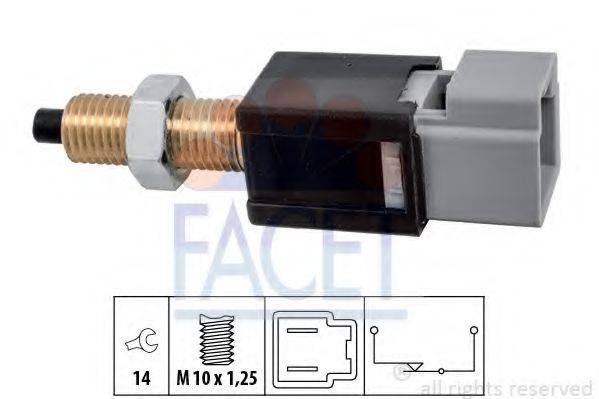 FACET 71304 Выключатель фонаря сигнала торможения; Выключатель, привод сцепления (Tempomat)