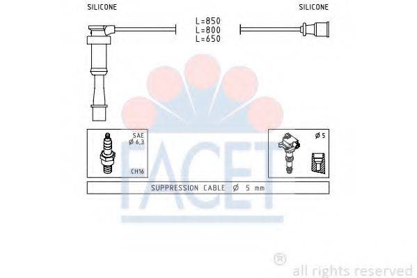 Комплект проводов зажигания FACET 4.9845