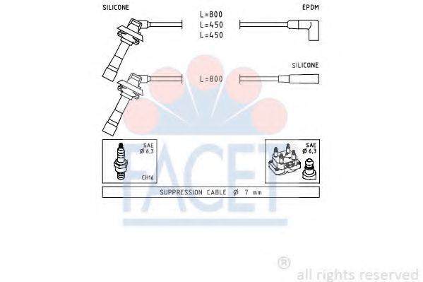 FACET 49887 Комплект дротів запалення