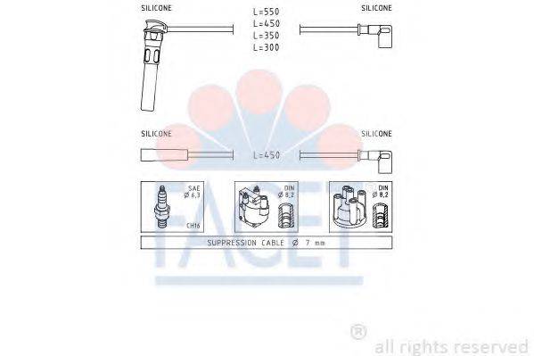 FACET 49888 Комплект проводов зажигания