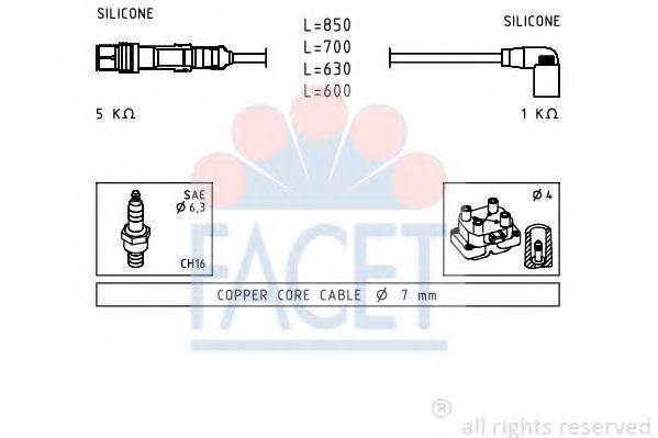 FACET 49601 Комплект проводов зажигания