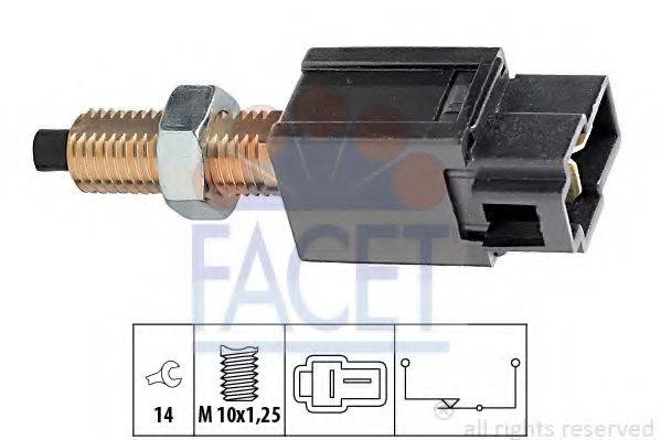 FACET 71169 Выключатель фонаря сигнала торможения; Выключатель, привод сцепления (Tempomat)