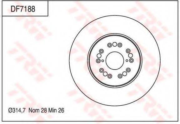 Тормозной диск TRW DF7188