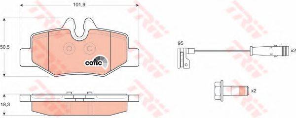 TRW GDB1601 Комплект тормозных колодок, дисковый тормоз