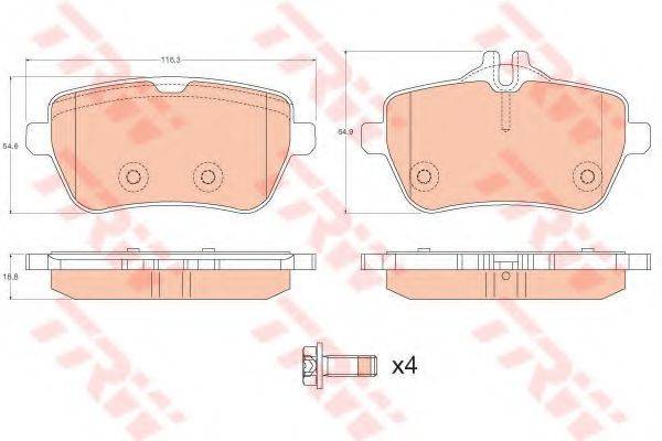 TRW GDB2014 Комплект тормозных колодок, дисковый тормоз