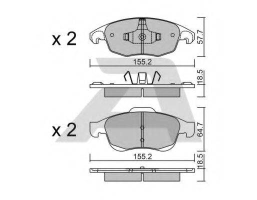 Комплект гальмівних колодок, дискове гальмо AISIN BPCI-1002