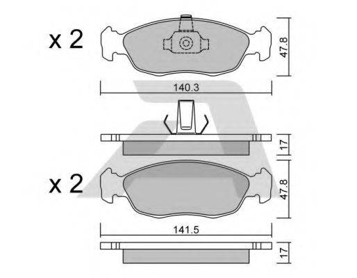 Комплект гальмівних колодок, дискове гальмо AISIN BPCI-1004