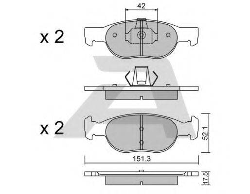 Комплект тормозных колодок, дисковый тормоз AISIN BPFI-1002