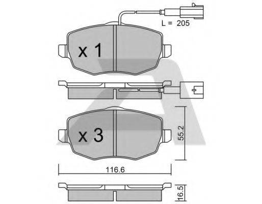 AISIN BPFI1018 Комплект тормозных колодок, дисковый тормоз