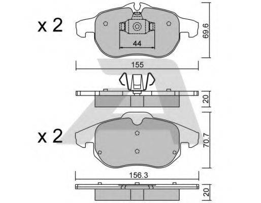 Комплект гальмівних колодок, дискове гальмо AISIN BPFI-1021
