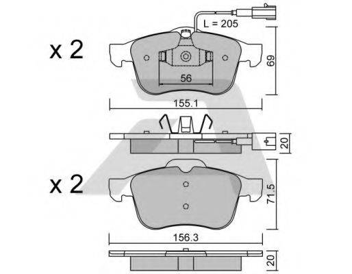 Комплект тормозных колодок, дисковый тормоз AISIN BPFI-1033