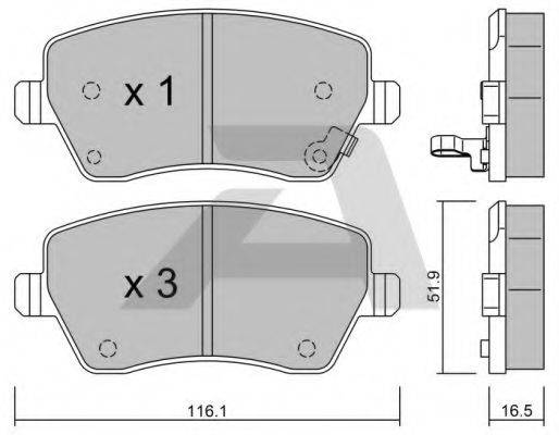 AISIN BPOP1008 Комплект тормозных колодок, дисковый тормоз
