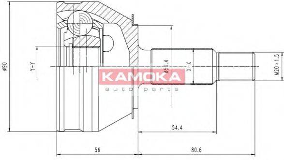 Шарнирный комплект, приводной вал KAMOKA 6190