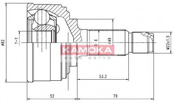 KAMOKA 6212 Шарнирный комплект, приводной вал