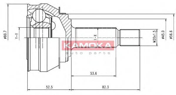 KAMOKA 6238 Шарнирный комплект, приводной вал