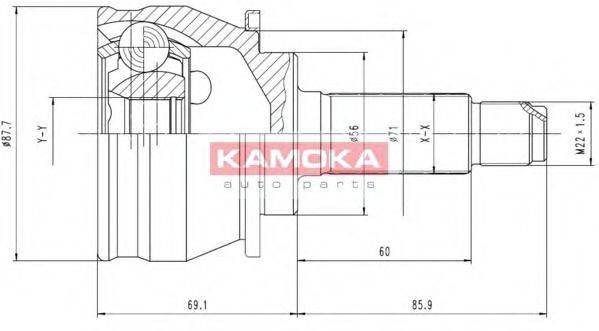 KAMOKA 6384 Шарнирный комплект, приводной вал