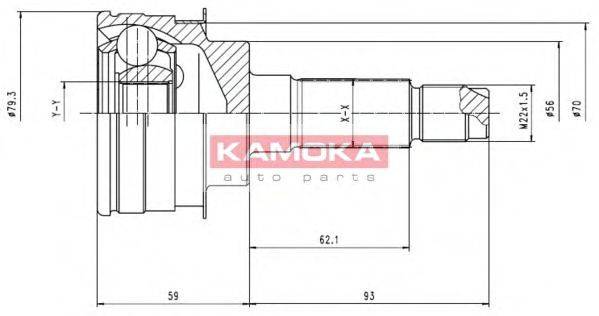 KAMOKA 6476 Шарнірний комплект, приводний вал