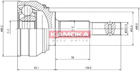 KAMOKA 6536 Шарнирный комплект, приводной вал