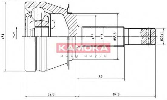 KAMOKA 6544 Шарнірний комплект, приводний вал