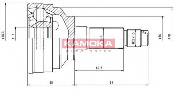 Шарнирный комплект, приводной вал KAMOKA 6558