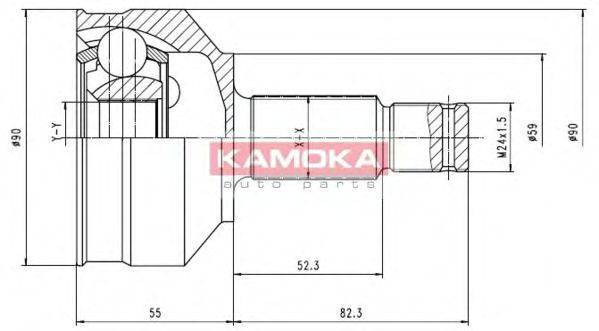 KAMOKA 6696 Шарнирный комплект, приводной вал