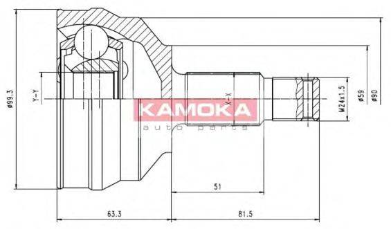 KAMOKA 6698 Шарнирный комплект, приводной вал