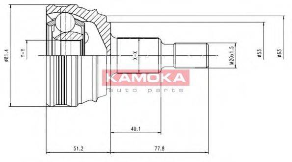 KAMOKA 6864 Шарнирный комплект, приводной вал