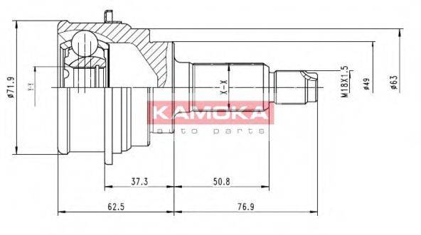 KAMOKA 7016 Шарнірний комплект, приводний вал