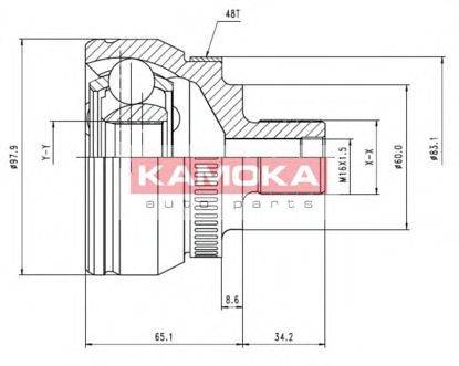 KAMOKA 7050 Шарнирный комплект, приводной вал