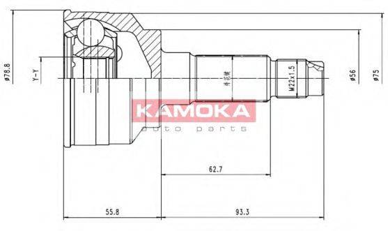 KAMOKA 7068 Шарнирный комплект, приводной вал