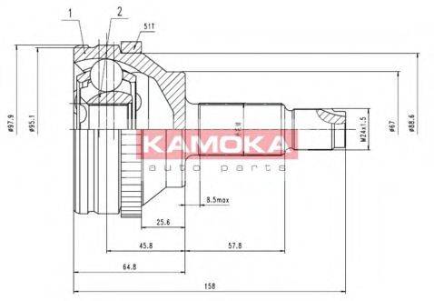KAMOKA 7088 Шарнирный комплект, приводной вал