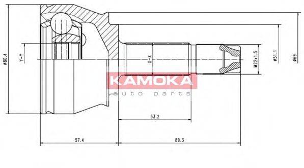 KAMOKA 7136 Шарнирный комплект, приводной вал