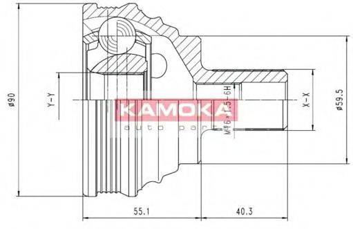 KAMOKA 7338 Шарнирный комплект, приводной вал