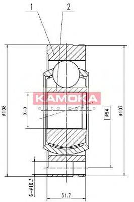 KAMOKA 8738 Шарнирный комплект, приводной вал