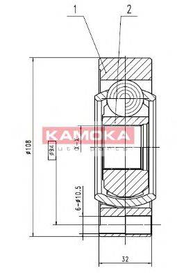 KAMOKA 9196 Шарнирный комплект, приводной вал