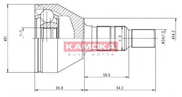 KAMOKA 6039 Шарнирный комплект, приводной вал