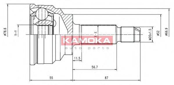 KAMOKA 6070 Шарнирный комплект, приводной вал