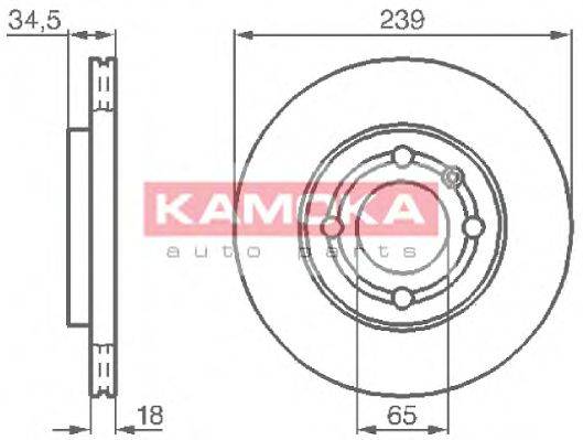 KAMOKA 1031624 Тормозной диск