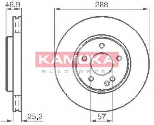 KAMOKA 1031634 Тормозной диск