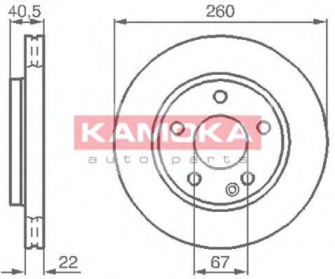 KAMOKA 1032070 Тормозной диск