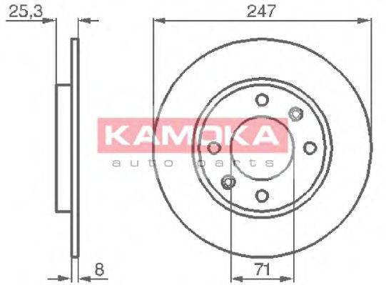 KAMOKA 103488 Тормозной диск