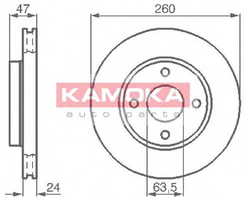 KAMOKA 103728 Тормозной диск