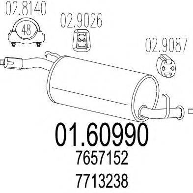MTS 0160990 Глушитель выхлопных газов конечный